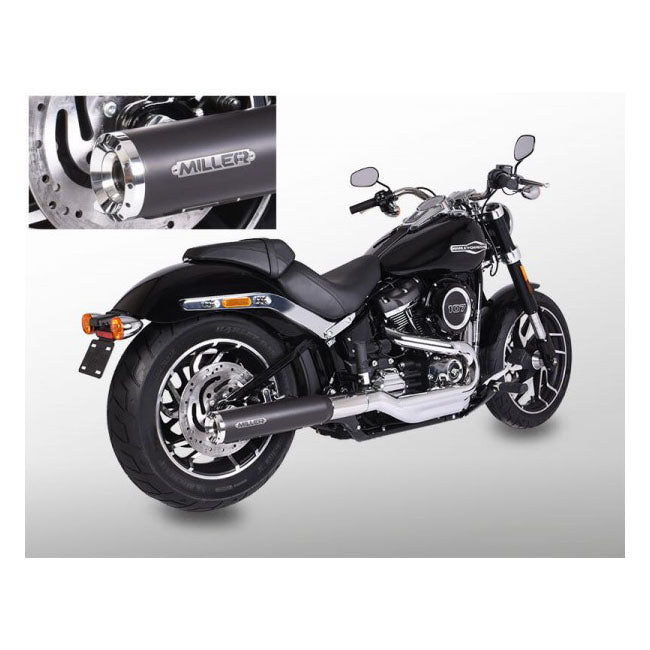 *2 WEEKS EXTRA TRANSIT TIME* Miller, Independence 2-1 slip-on muffler. Euro 4. Matt black