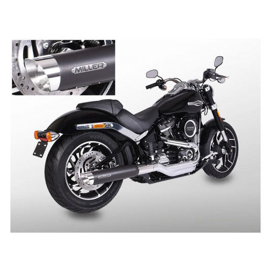 *2 WEEKS EXTRA TRANSIT TIME* Miller, Independence 2-1 slip-on muffler. Euro 4. Matt black