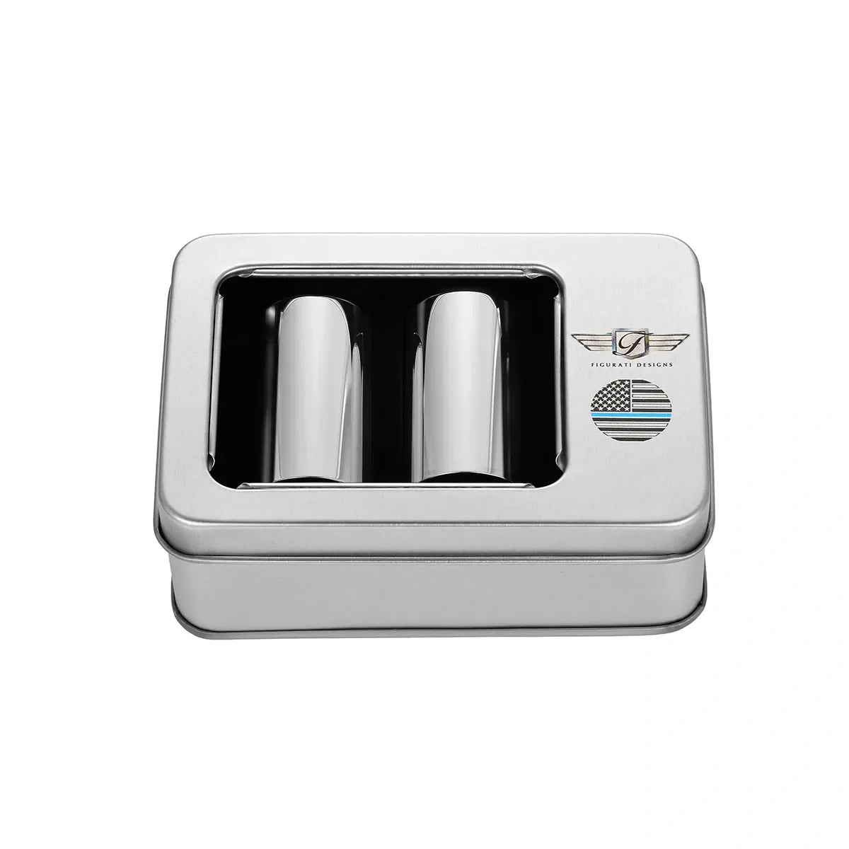 Harley-Davison Stainless-Steel Blue Line American Flag Docking Covers - image 3