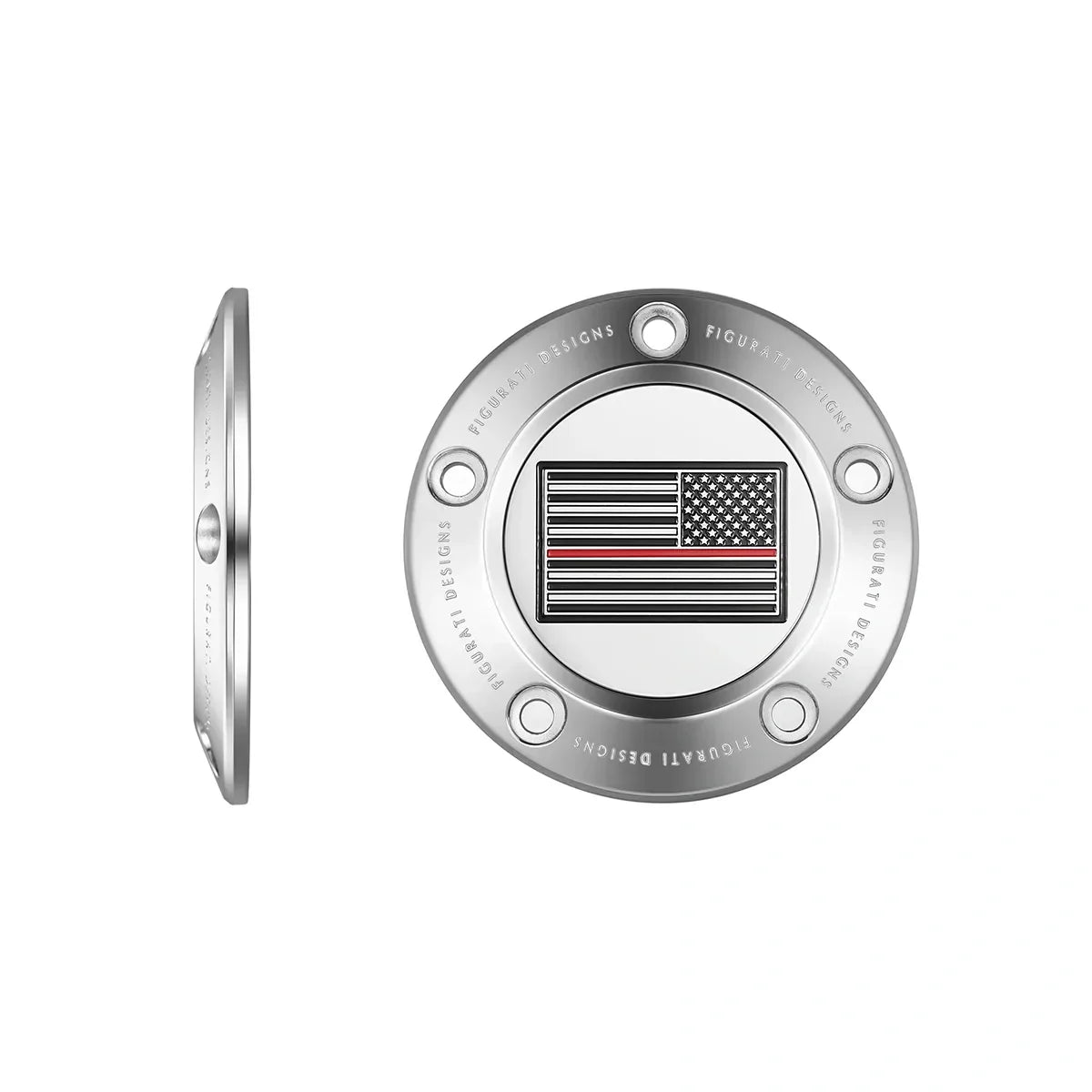 Harley-Davidson Stainless-Steel Thin Red Line American Flag - Reversed Twin Cam Timing Cover - image 1