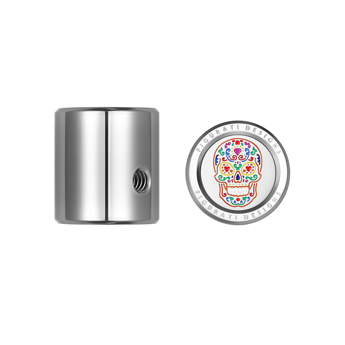 Heel Toe Shifter-Cover Stainless-Steel Sugar Skull - image 1