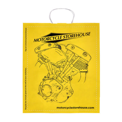 Motorcycle storehouse, logo carrier bag paper