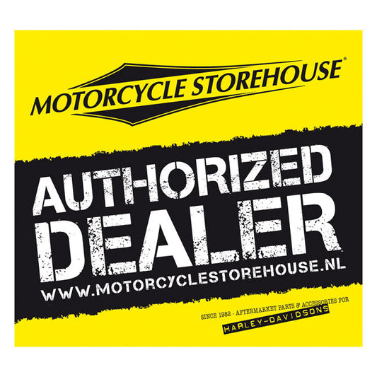 Motorcycle storehouse, authorized dealer window decal
