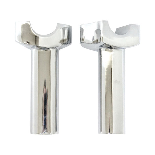OEM type style risers, threaded. 4.5" rise. Chrome