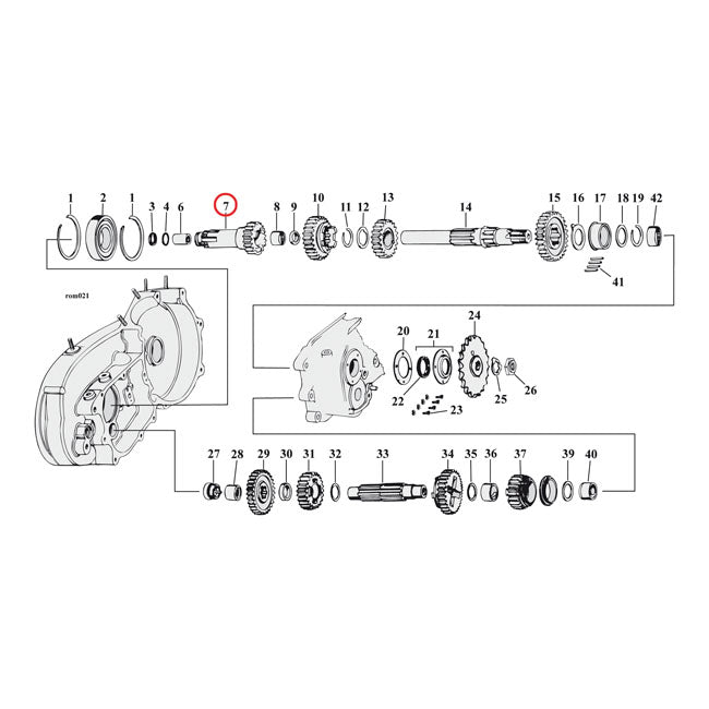Andrews clutch gear, transmission mainshaft 17T