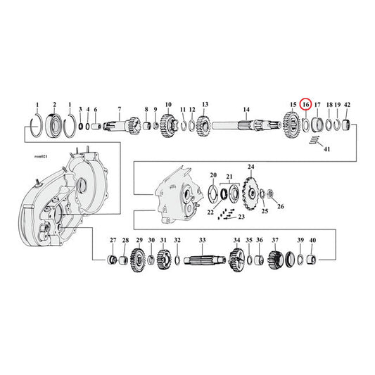 Thrust washer mainshaft, right .055"