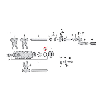 Retaining ring, shifter cam