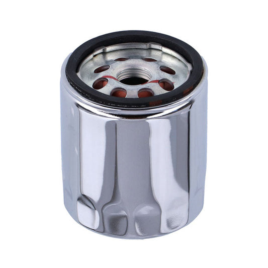 S&S, spin-on oil filter. Chrome