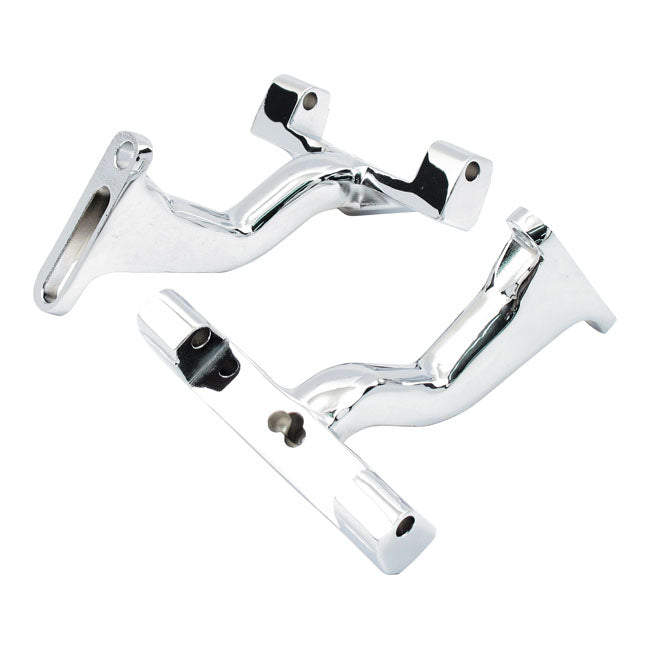 Mount bracket, passenger floorboard. Raised. Chrome
