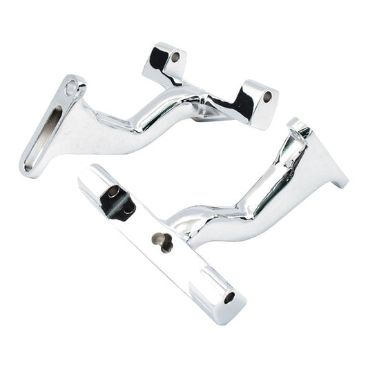 Mount bracket, passenger floorboard. Raised. Chrome