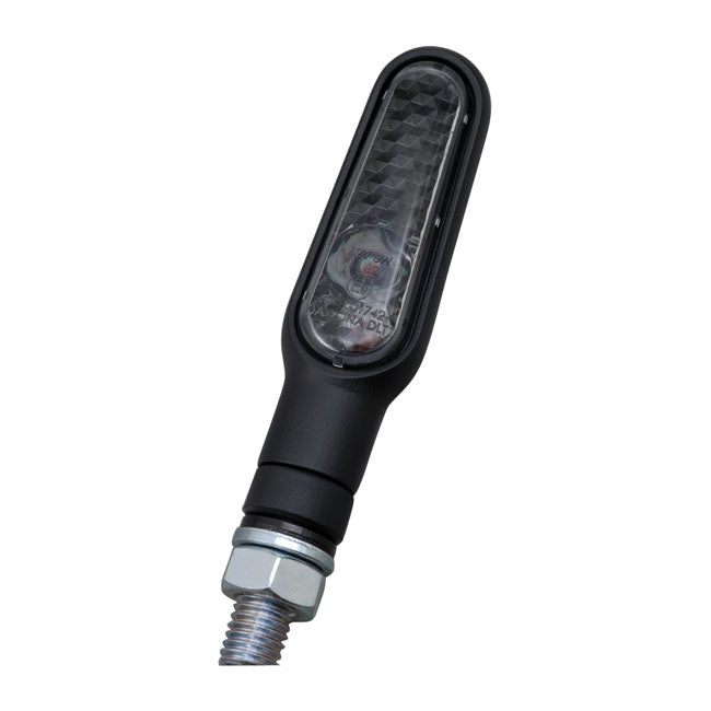 Daytona, D-Light mini LED turn signal set. Black, smoke lens