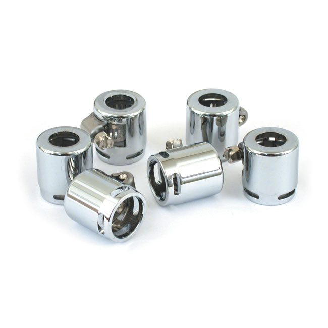Smooth hose clamps, 1/4". Chrome Slotted