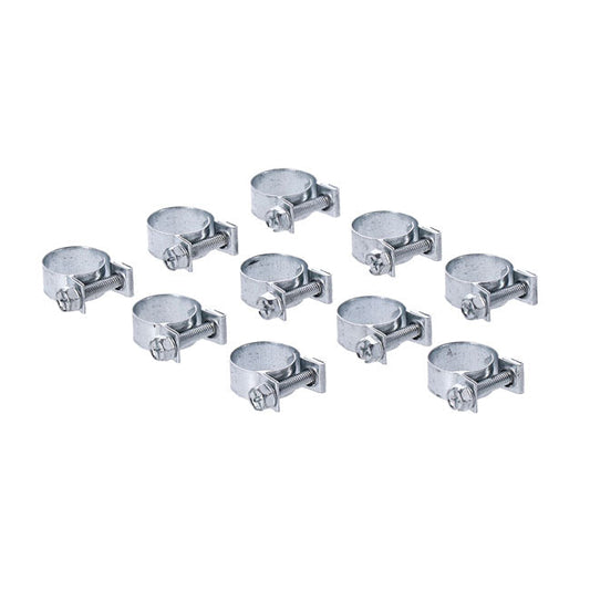 Aba hose clamps, 17mm for 3/8" hose. Zinc plated