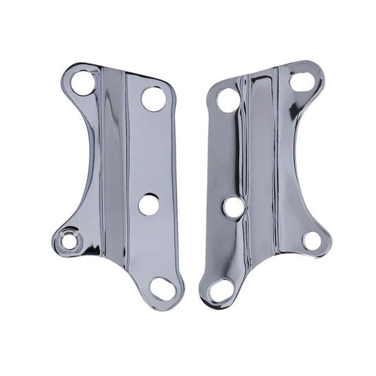 Motor mount plate set, lower front. Chrome