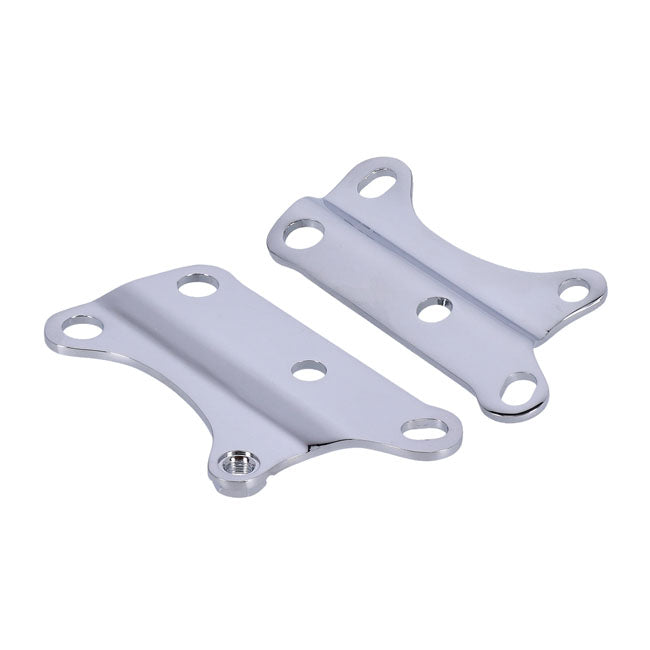 Motor mount plate set, lower front. Chrome
