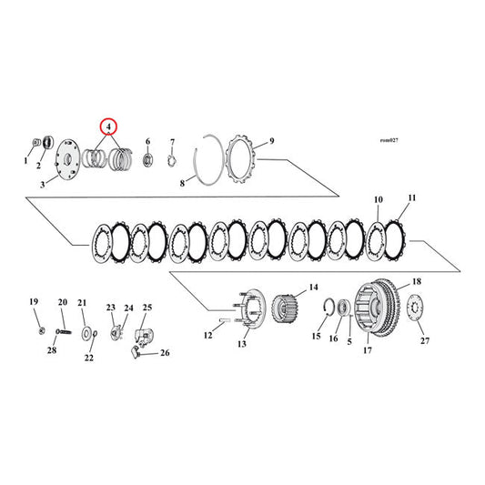 Clutch spring, one-piece Heavy-Duty