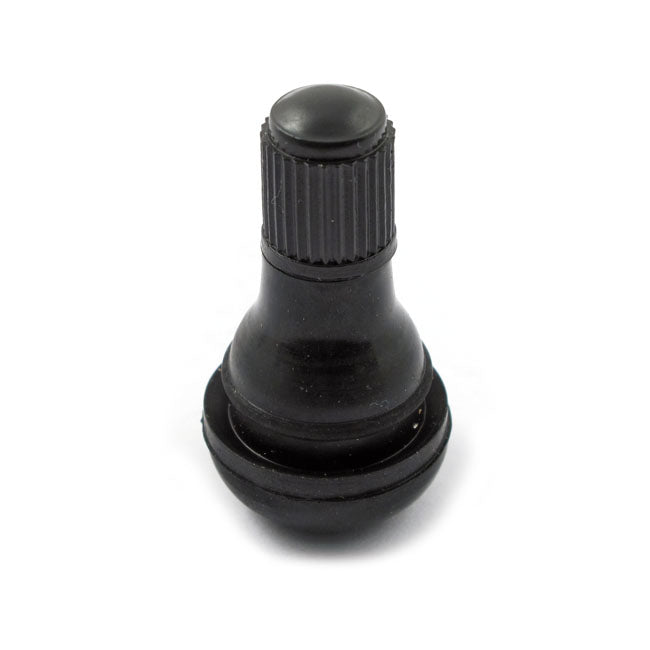 Press-in tubeless valve stem. plastic black cap