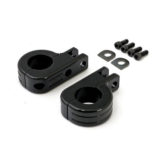 Engine guard foot peg mount kit. 1-1/2" (38mm) tubing. Black