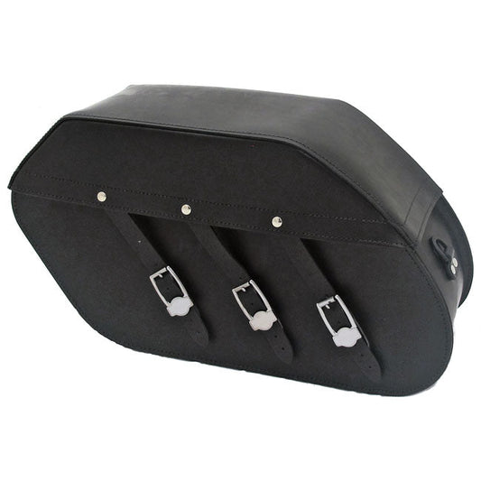 MCS, reinforced rigid leather saddlebag set. 22 liter