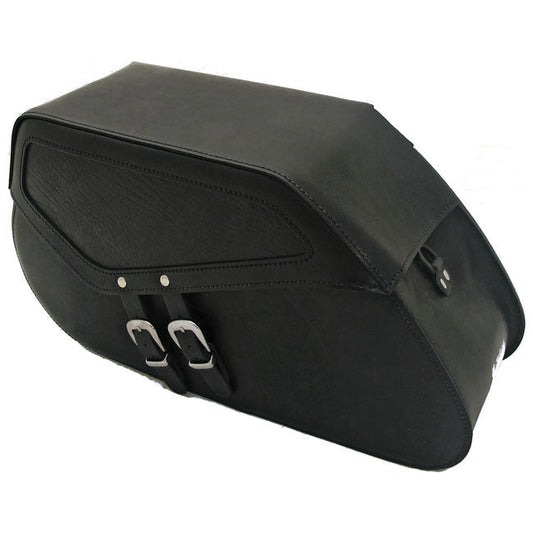 MCS, reinforced rigid leather saddlebag set. 25 liter
