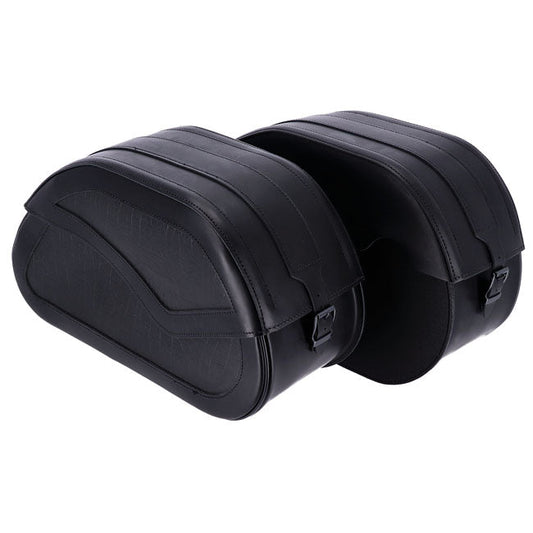 MCS, reinforced rigid leather saddlebag set. 32 liter