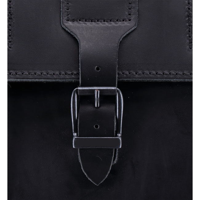 MCS, reinforced rigid leather saddlebag set. 32 liter