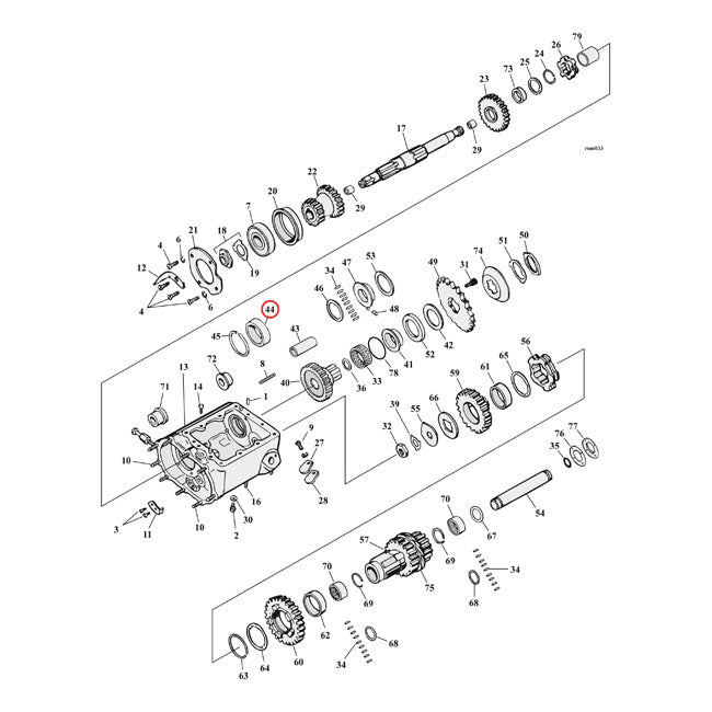 JIMS, outer bearing race, transmission mainshaft. +.010"