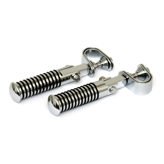 O-ring foot peg set. clamp-on. Chrome