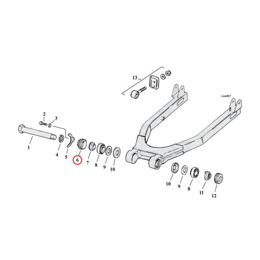 Lock nut, right swingarm bearing