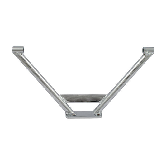 Rigid frame passenger foot peg bracket. Chrome