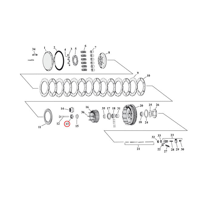 Nut, clutch hub