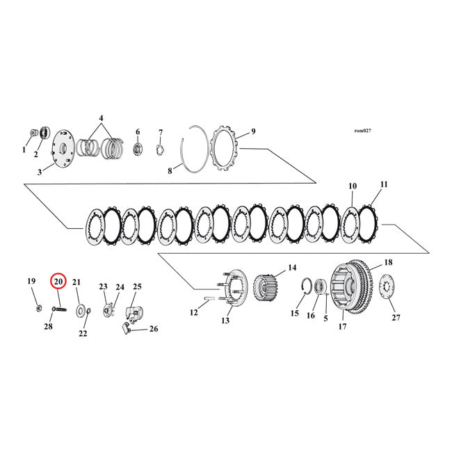 Adjusting screw, clutch
