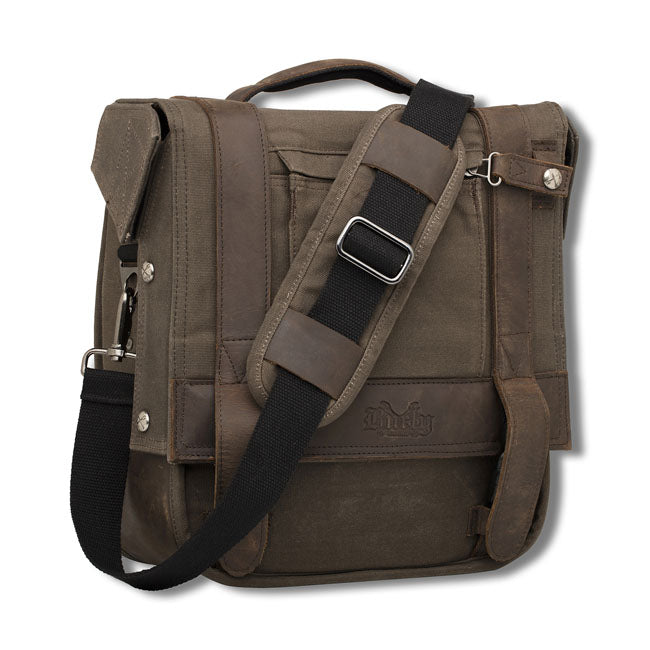 Burly, Voyager saddlebag. Dark Oak canvas