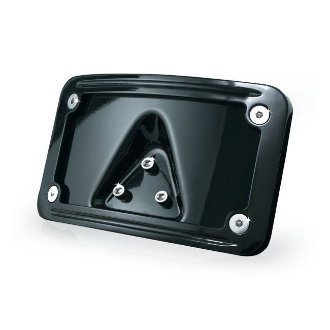 Kuryakyn, Curved laydown license plate frame. Black