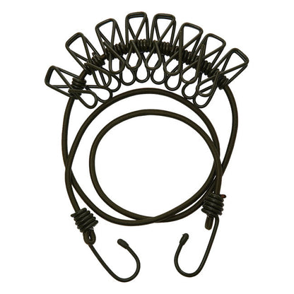Fosco clothesline with 8 utility hooks
