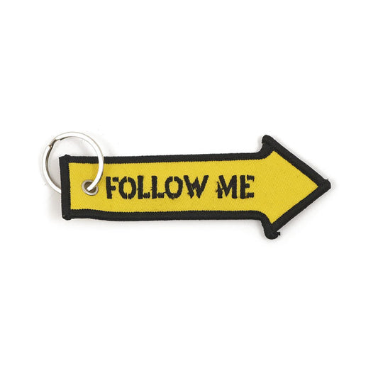 Key ring Follow me, yellow black