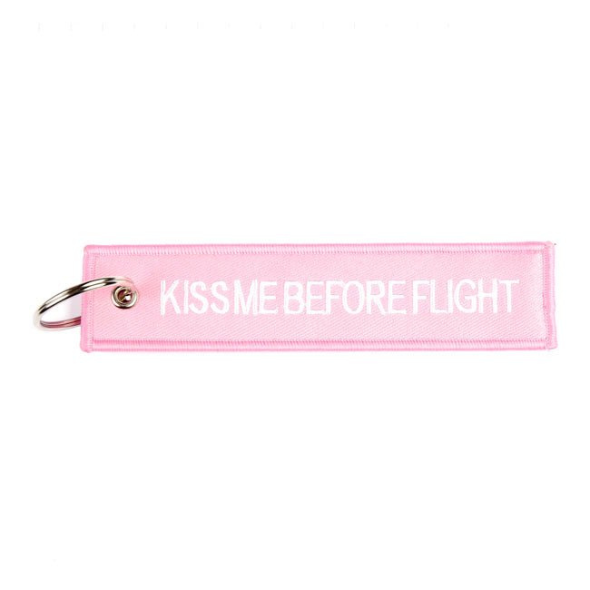 Kiss Me Before Flight keychain