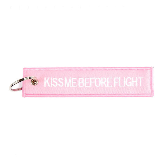 Kiss Me Before Flight keychain