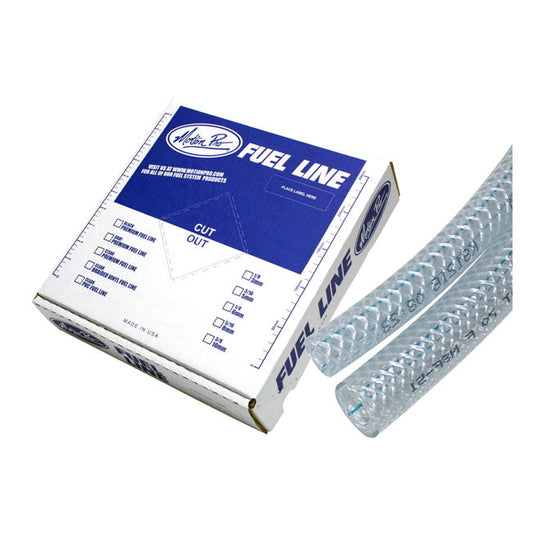 Motion Pro, fuel line braided vinyl. Clear. 3/8"