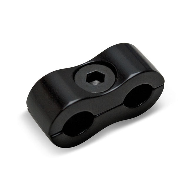Motion Pro, throttle / idle cable clamp. Black, 7mm