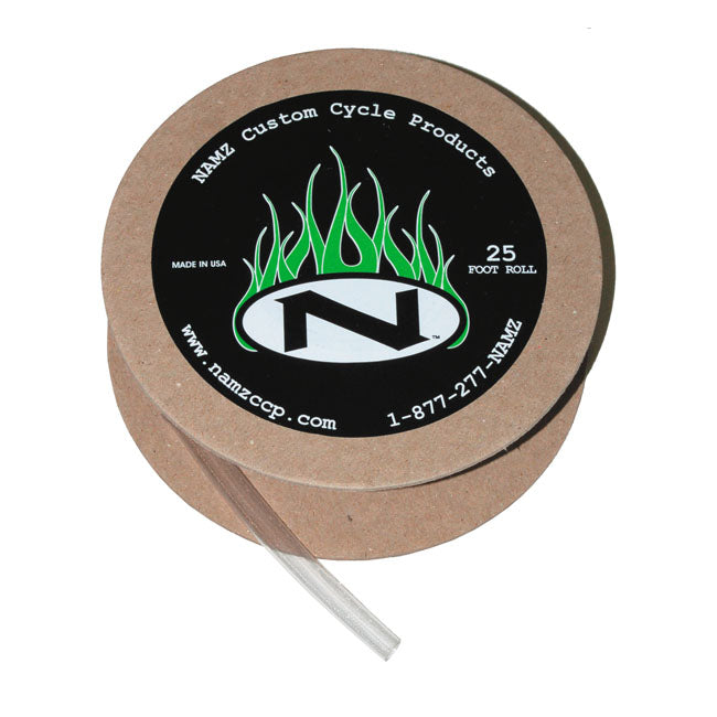 NAMZ, heat shrink tube. 25ft roll, 1/4" (6.35mm). Clear
