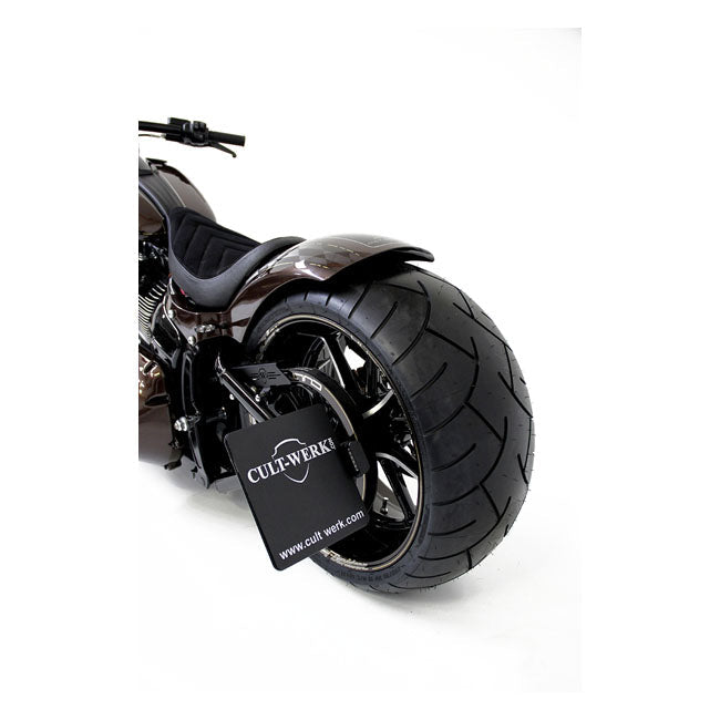 Cult-Werk, side mount license plate bracket, black. Germany