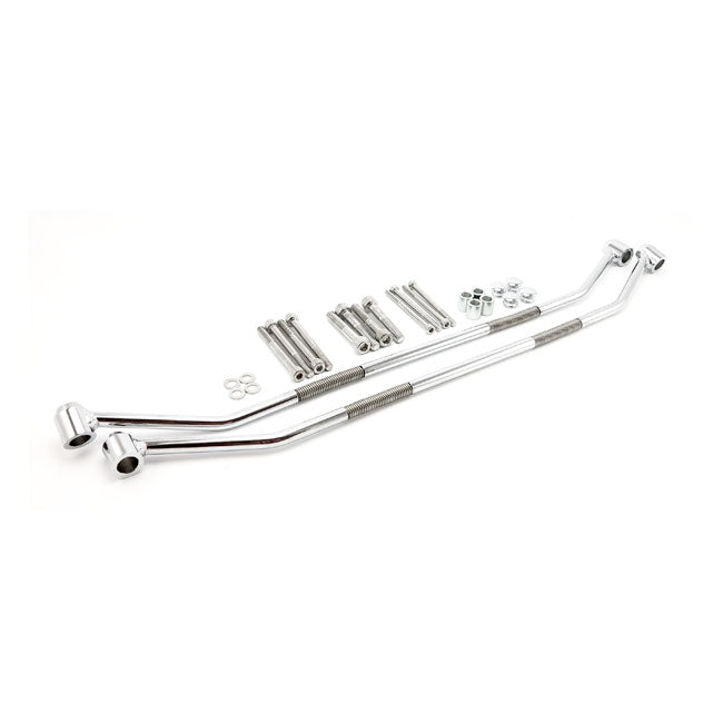 Universal saddlebag carrier set. Chrome, round bar