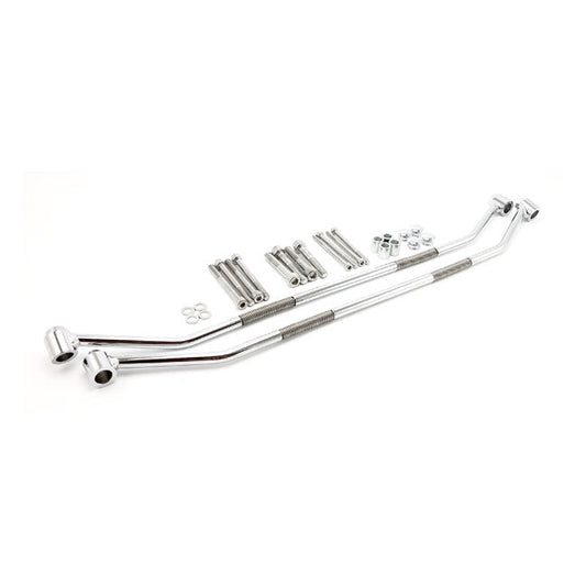 Universal saddlebag carrier set. Chrome, round bar