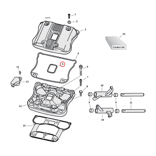 Cometic, middle rocker cover gasket Rubber