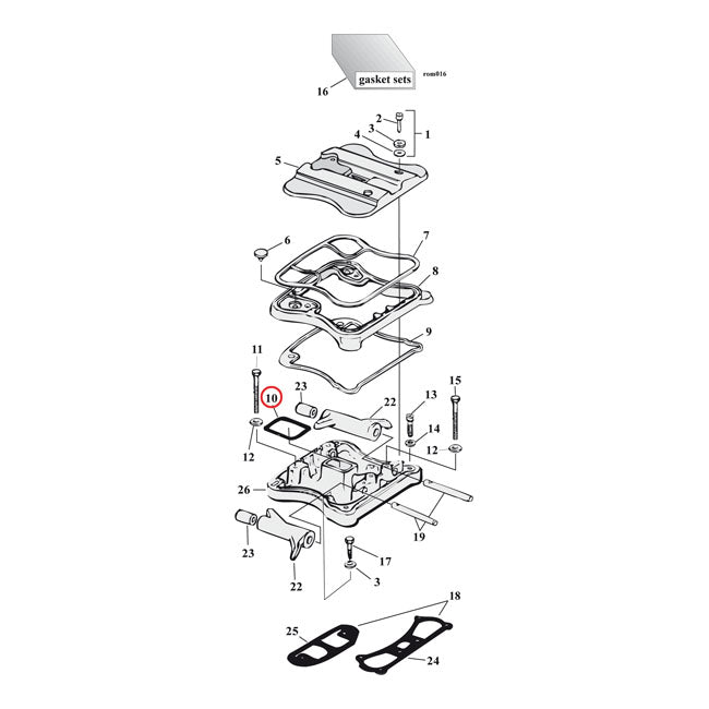 Cometic, middle rocker cover gasket Rubber