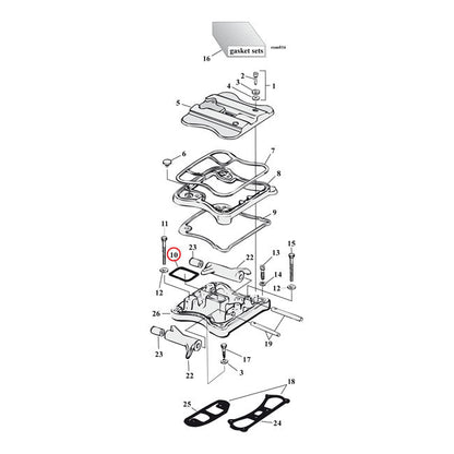 Cometic, middle rocker cover gasket Rubber