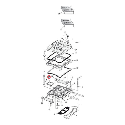 Cometic, middle rocker cover gasket Rubber