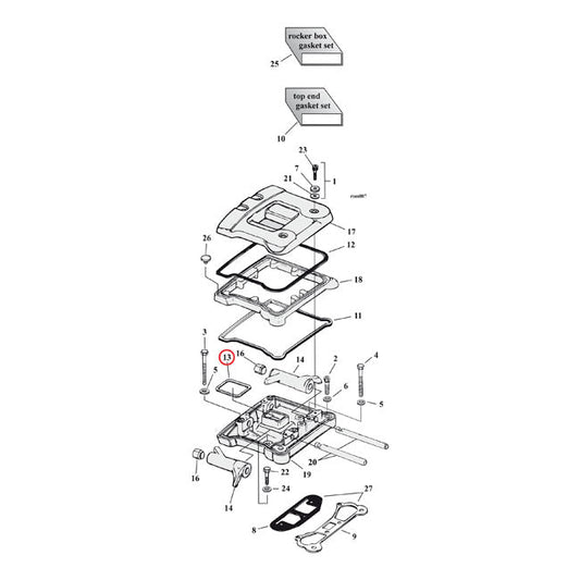 Cometic, middle rocker cover gasket Rubber