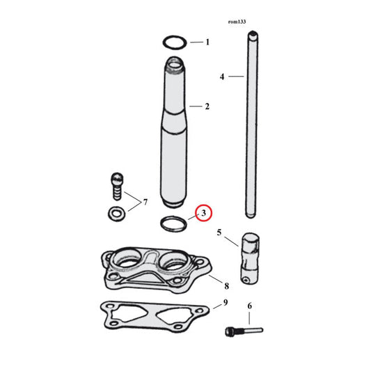 Cometic, O-ring pushrod cover Lower